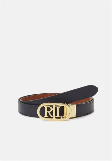 Reversible Logo and Leather Skinny Belt 